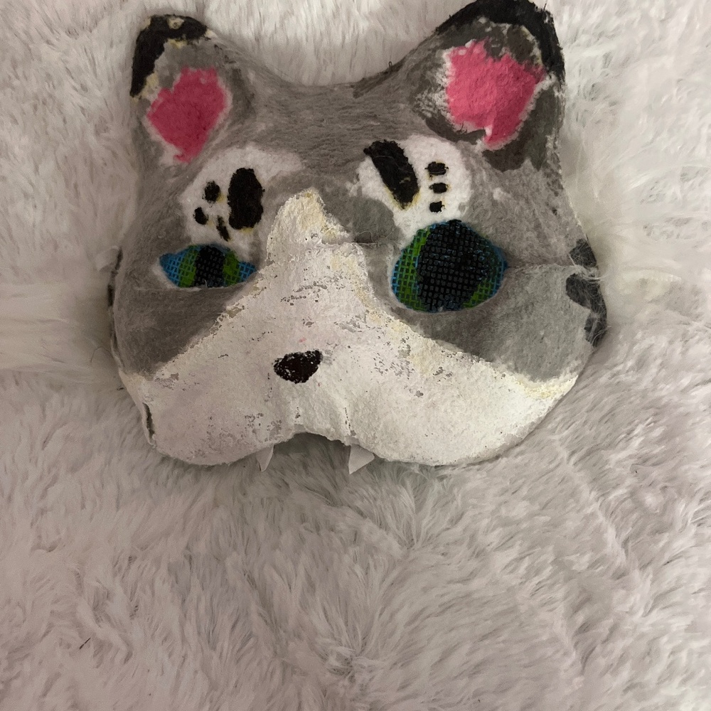 Therian gray cat mask